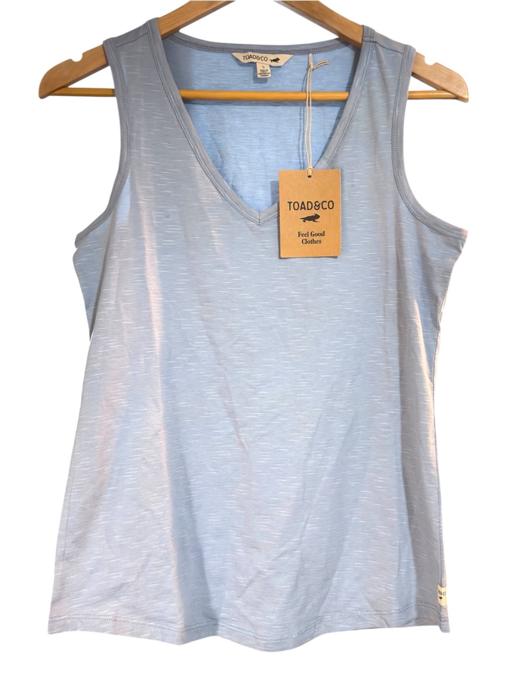 Toad&Co pale blue v-neck tank top Women’s size small | h